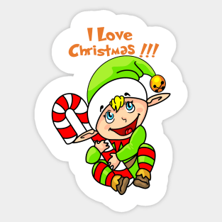 I Love Christmas Sticker